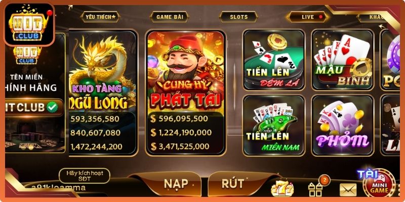 Giới Thiệu Hitclub – Hành Trình Xây Dựng Hệ Sinh Thái Giải Trí 2 Kho trò chơi Hitclub đa dạng